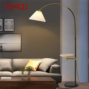 TEMOU Съвременна подова лампа Nordic Creative LED реколта стояща светлина за дома декор хотел хол спалня легло страна
