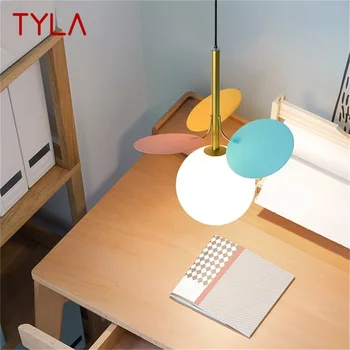 TYLA Nordic висулка светлина LED кръгла топка вътрешни макарони тела висящи модерни полилей лампи