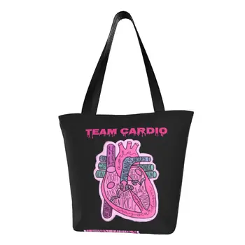 Team Cardiology анатомично сърце, доктор чанти преносим пазарска чанта голям капацитет