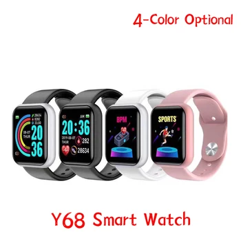 Y68 Мъжки смарт часовник Ръчни часовници Двойки Смарт часовник Електронен часовник Фитнес монитор Мъжки подарък Inteligente за Huawei Relogio