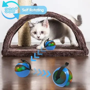 Автоматично движеща се топка Bundle Feather Kitten Interactive , интелигентни електрически тийзър играчки USB акумулаторни играчки за ловни упражнения