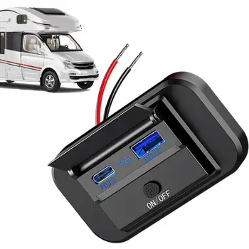 Адаптер за зарядно за кола Бързо зареждане USB C зарядно за телефон за кола Зарядно за телефон за кола PD & QC3.0 Запалка с двоен порт USB C