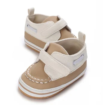 Бебе бебе момчета момичета маратонки PU кожа против хлъзгане плоски обувки мека подметка Prewalker малко дете първи проходилка обувки