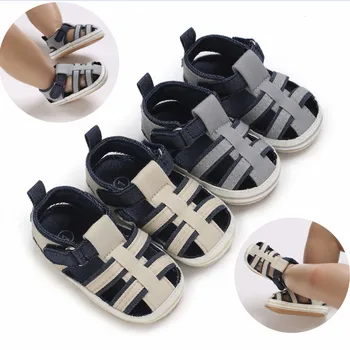 Бебешки обувки Бебешки сандали платно каучук плосък нехлъзгащ мека подметка малко дете момиче момче първи проходилки яслите обувки размер 0-18M