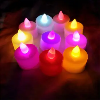 Безпламъкова LED свещ многоцветна лампа Романтични свещи Светлини за домашно парти за рожден ден Сватбени декорации