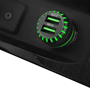 Бързо зарядно за кола Мобилен телефон Автомобилни зарядни устройства Двоен порт USB адаптер за кола с LED светлина QC 3.0 Преносим USB 36w бързо зареждане