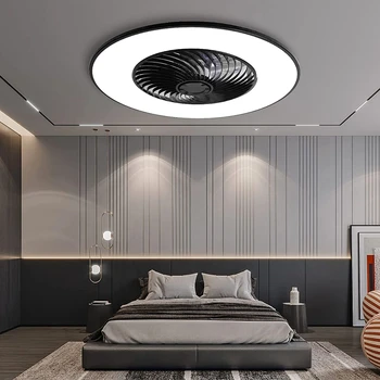 Вентилатор на тавана светлина спалня стая хол трапезария таван вентилатор светлина тиха тънка невидима с електрически вентилатор полилей един
