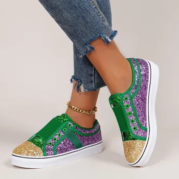 Голям размер платно обувки за жени нова мода жени вулканизирани обувки удобни приплъзване плоски мокасини маратонки Zapatos пара Mujeres