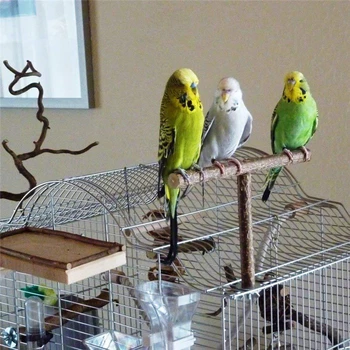 Естествени дървени папагали люлка играчка птици цветни мъниста птици доставки камбани играчки костур висящи люлки клетка за домашни любимци