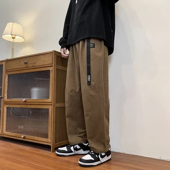 Карго панталони Мъж Ежедневни панталони Мода Хип-хоп Sweatpants джоб Harajuku мъжки панталони джогър колан улично облекло голям размер 5XL