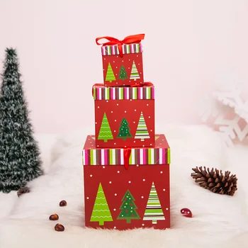 Коледни подаръчни кутии Подарък декорация Шоколадови бонбони бисквитка опаковки за закрит празнично парти декорации Навидад Нова година