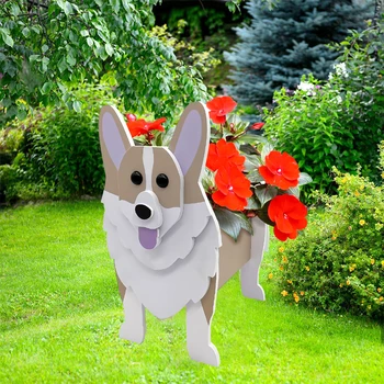 Куче форма саксия сладък куче цвете саксия за градина декорация кученце градина цвете плантатор двор тип 1
