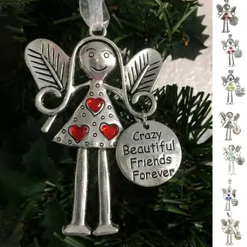 Луди красиви приятели завинаги-ангел приятелство висулка Коледа празник декор орнаменти метал пазител ангел дома декор