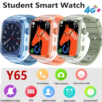 Луксозен 4G детски смарт часовник SIM карта повикване гласов чат SOS GPS LBS WIFI Местоположение Аларма за камера Студентски смарт часовник за IOS Android