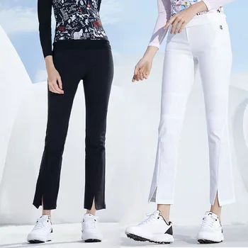 Любов голф разкроени панталони жени корейски тънък сплит голф панталони висока талия спортни изрязани sweatpants женски дишащи дъна