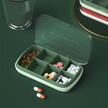 Многофункционална удобна преносима кутия за хапчета ABS водоустойчива пластмасова малка кутия за съхранение на пътувания за домашни пациенти на открито