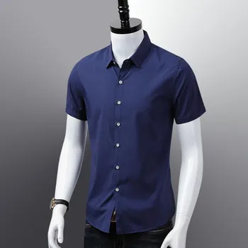 Моден дизайн къс ръкав случайни риза мъжки печат плажна блуза летни дрехи плюс азиатски размер M-XXXL