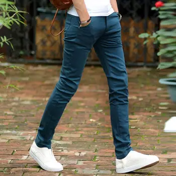 Модерен летен универсален модерен британски стил улично облекло памук ежедневни облекла мъжки улични панталони тънък годни панталони