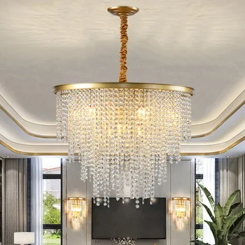 Модерна кристална LED висяща светлина със звездни ресни за магазин за дрехи за хол Декорация на трапезария и спалня