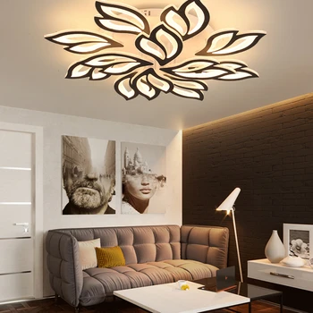 Модерна минималистична светодиодна таванна лампа 2021 Скандинавска творческа спалня трапезария кухня кленов лист акрилни полилей вътрешно осветление