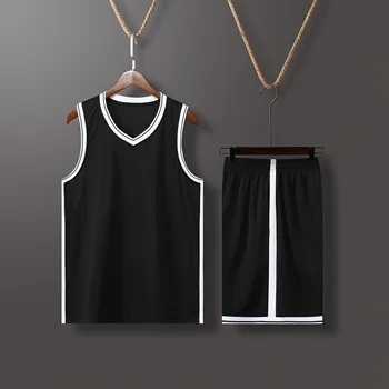 Мъжки баскетболен костюм Дишаща конкуренция Спортен тренировъчен комплект празен Персонализирани екипни униформи Бързо сухо спортно облекло комплекти