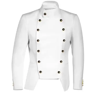 Мъжки стилен двуреден бял блейзър яке 2024 чисто нов случайни тънък годни парти сватбен костюм яке мъже етап абитуриентски блейзър
