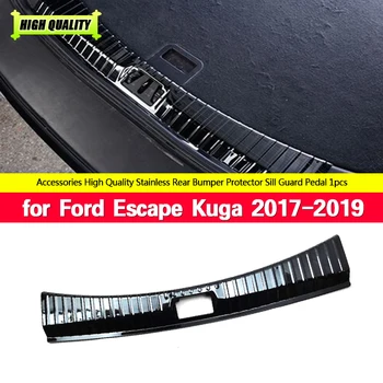 Неръждаема стомана задна броня вътрешен протектор перваза багажника охрана капак тапицерия за Ford Escape Kuga 2017-2019 Аксесоари за кола
