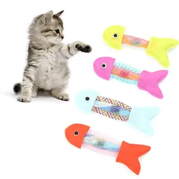 Никнене на зъби коте вътрешен смешно риба форма интерактивна дъвчете играчка котка мента играчки домашни любимци доставки коча билка възглавници