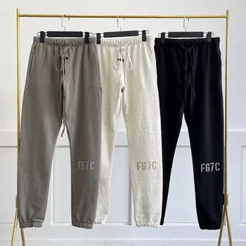 Нов FG7C Извънгабаритни панталони Улично облекло Дамски панталони за мъже Sweatpants Мъжки High Street Loose ежедневни панталони Джогинг панталони