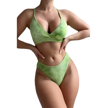 Нов секси триъгълник бикини комплект жени твърди бански костюми лято плаж износване женски ниска талия бански бикини