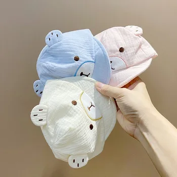 Нова корейска карикатура мечка новородено бебе шапка лято бебе момчета момичета бейзболна шапка с ухо сладко бебе малко дете слънце шапки Gorras