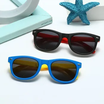 Нови сгъваеми детски слънчеви очила с кутия марка дизайнер прекрасни детски слънчеви очила реколта класически момче момиче на открито пътуване UV400 