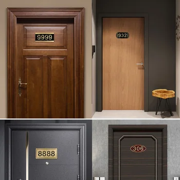 Номер на къща Адресна табелка Персонализиран двор или пощенска кутия Знак с Oodles на цифри и букви опции Начало Номера на стени