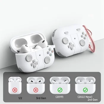 Подходящ за Airpods Pro2 Защитен калъф Apple Bluetooth калъф за слушалки Силиконови Airpods Защитен калъф бял