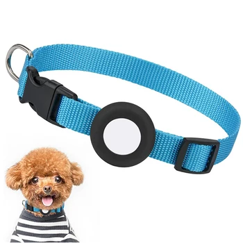 Регулируема Airtag Pet Collar Durable Nylon Cat Dog Collar Anti-lost Pet Necklace For Puppy Medium Large Dog With Airtag Holder