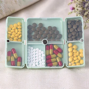 Седмична кутия за хапчета Сгъваема поставка за пътуване за лекарства Кутия за хапчета Кутия за съхранение на таблетки Контейнер Дозатор Организатор Инструменти
