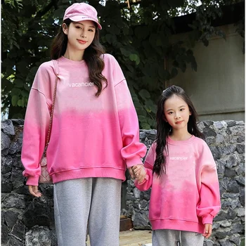 Семейни дрехи Майка Баща и деца Модни суичъри Корейски Родител-дете Тоалети Мама Татко и Дъщеря Син Съвпадение комплекти