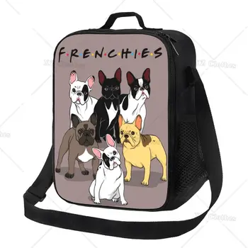 Смешни Frenchies френски булдог топлоизолирани обяд чанта за жени мъже деца куче животно преносим обяд кутия за пътуване пикник работа