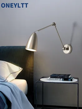  Творческа телескопична лампа за стена, нощна лампа за спалня, модерна сгъваема телескопична лампа за стена с дълго рамо, лампа за четене на обучение