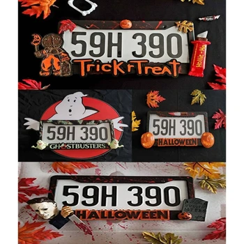Тикви Рамка на регистрационния номер Хелоуин декорация Дърво Лицензи Плочи