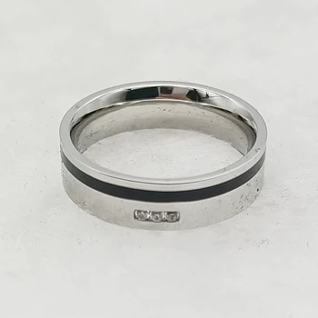 Търговия на едро двойки сватба годежни пръстени момичета жени сребърен черен цвят неръждаема стомана бижута ръка пръст пръстен