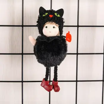 Уникални декорации за Хелоуин Кукла за многократна употреба Призрачна вещица черна котка плюшена кукла за Хелоуин висулка за обитаван от духове домашен бар