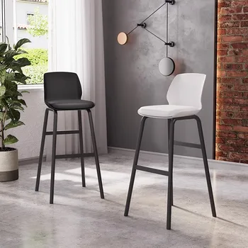 Черен висок бар столове остров брояч кафе модерен скандинавски стол дизайн минималистичен bancos de bar cadeiras sedie мебели HD50BY