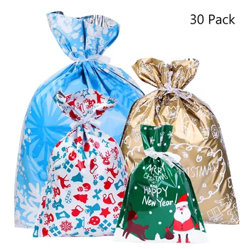 алуминиево фолио Коледни бонбони чанти Коледен подарък кукла чанти празник Коледа подарък шнур чанти парти лечение чанти