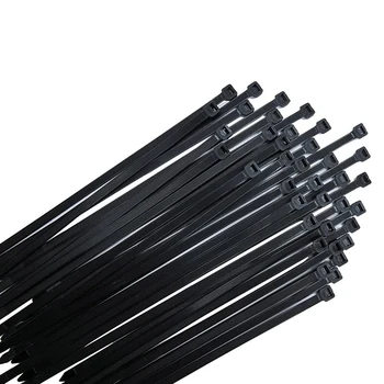 кабелни връзки черен пакет от 300 mm x 7.6 mm UV устойчив ултра с 75 кг якост на опън топлоустойчив издръжлив