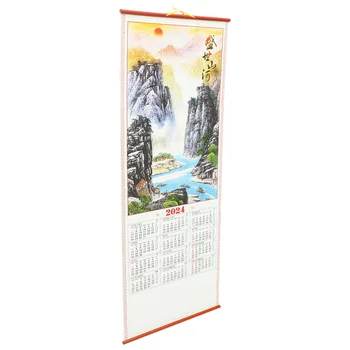 макара хартия календар голям 2024 стена глоба месечно голям Нова година традиция китайски офис превъртане