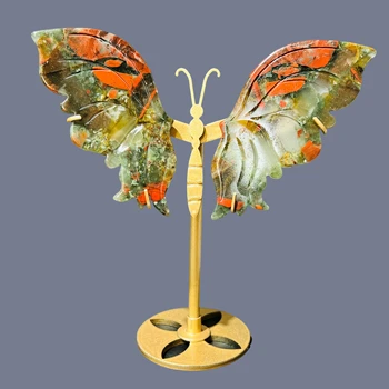 нов дизайн елегантен прераждане пеперуда крила украшение естествен африкански кървав камък кристал декор сватба полза сувенир