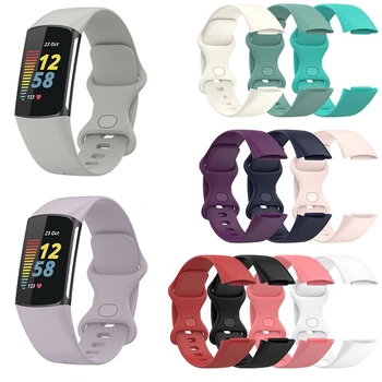 силиконова каишка за часовник Официален часовник в същия стил за Fitbit Charge 5/6 водоустойчива гривна Аксесоар за часовник