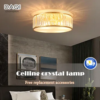 скандинавска спалня LED кристална лампа хол таван кристални светлини коридор осветление кръгъл кристален полилей на едро