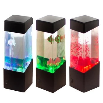 цвят промяна аквариум резервоар симулация релаксиращо настроение медузи-LED нощна лампа спалня за момче момиче коледен подарък